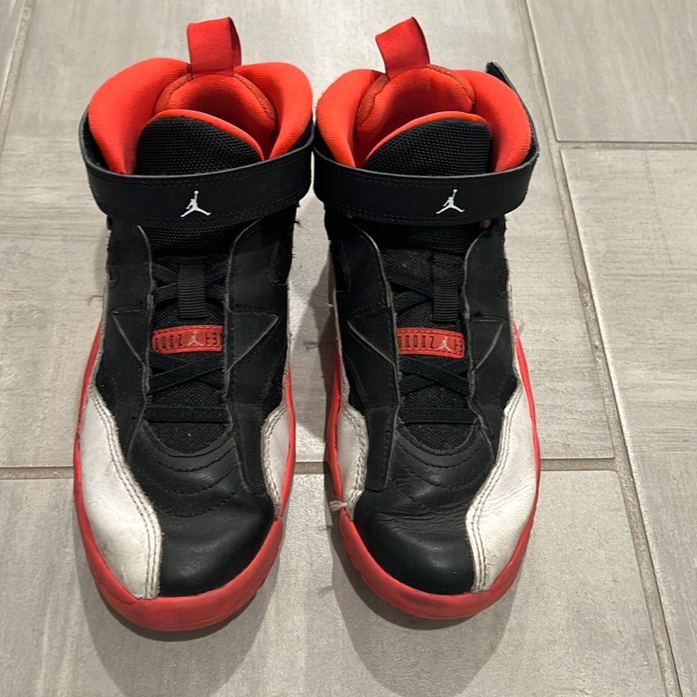 Jordan Kids Black and Red Athletic Shoes size 3Y